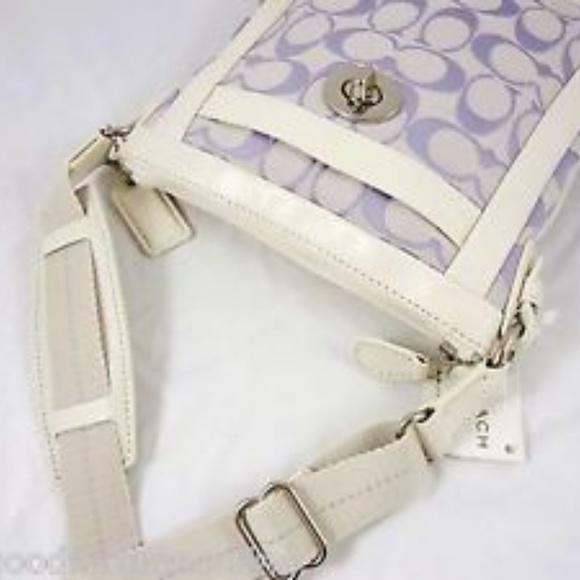 Coach Purple Sateen Leather Crossbody Swingpack - Picture 4 of 7